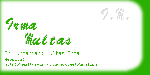 irma multas business card